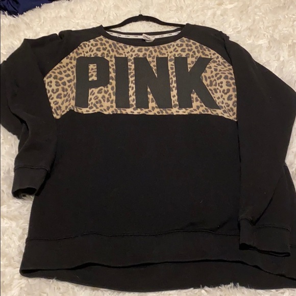 PINK Victoria's Secret Tops - Vs pink cheetah crew